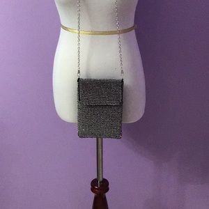 Unbranded Rhinestones Silver Crossbody Phone Belonging Mini Bag Purse